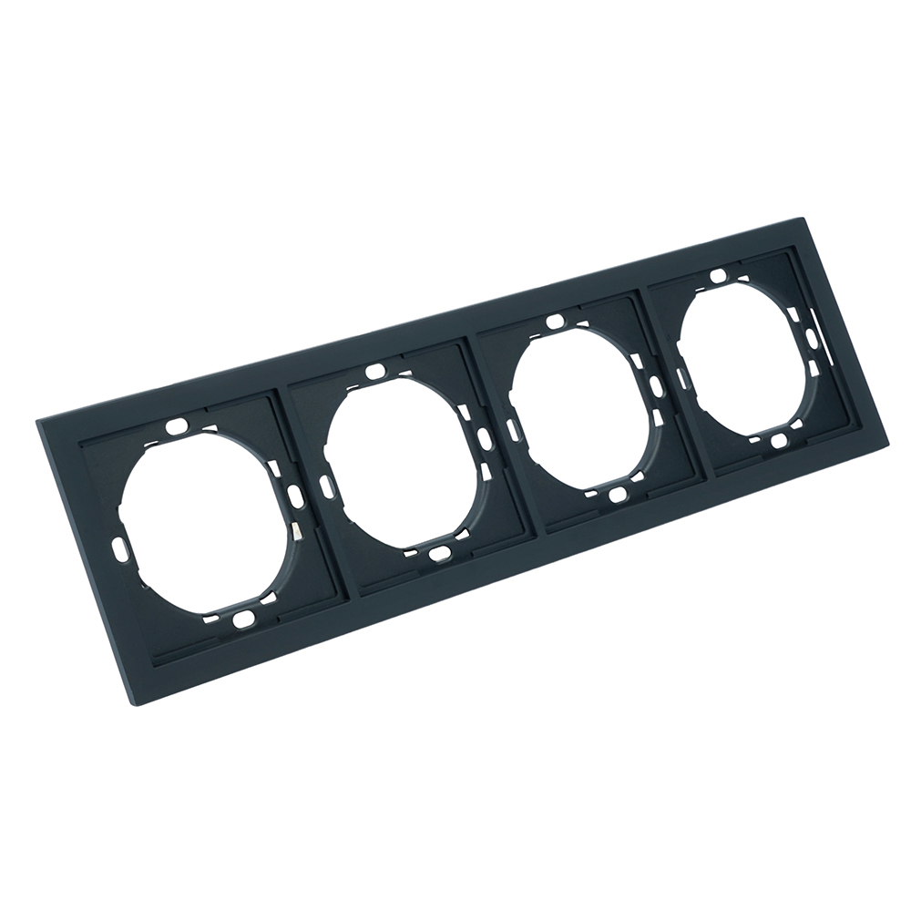 Рамка 4-местная, STEKKER, серия Мия, PFR00-3004-05, черный бархат от компании Stekker