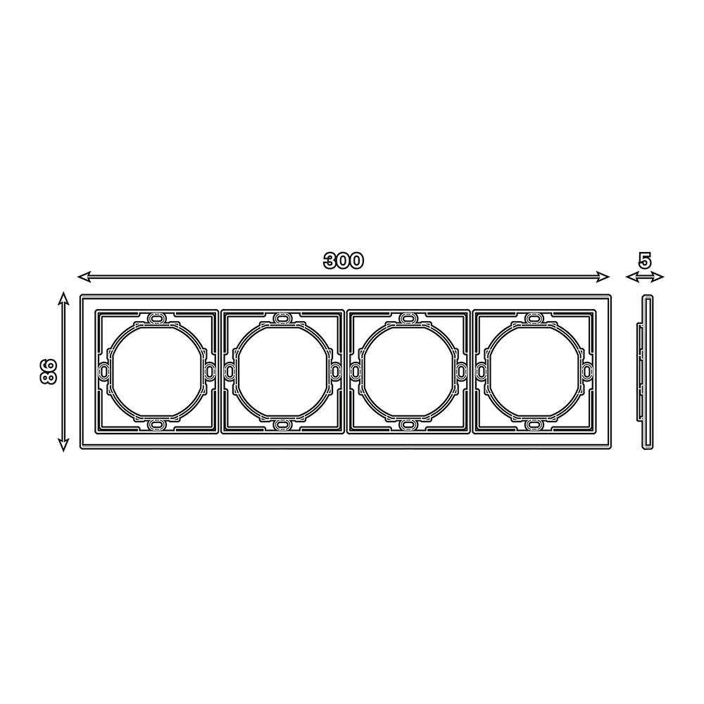 Рамка 4-местная, STEKKER, серия Мия, PFR00-3004-01, белая магнолия от компании Stekker