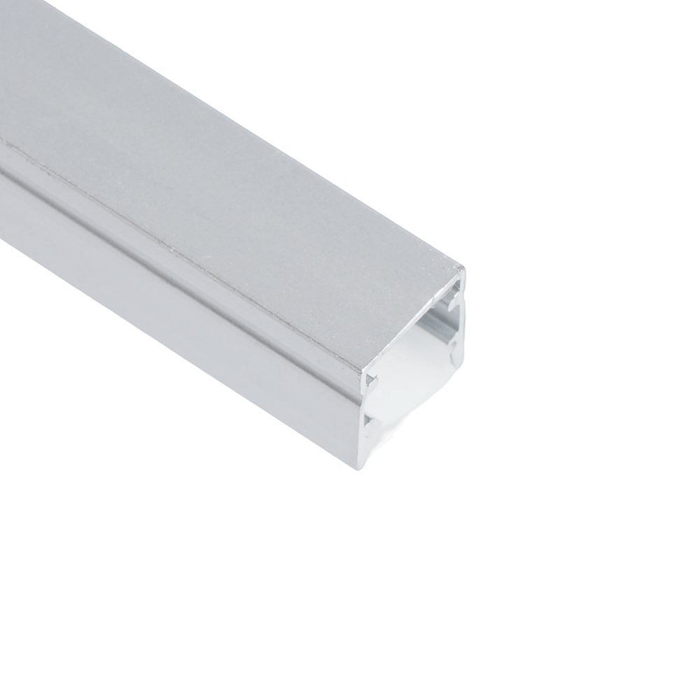 Купить Профиль алюминиевый накладной, 10х10мм, серебро, CAB243 (в комплекте с матовым экраном, 2 заглушками, 4 крепежами) FERON по цене производителя в официальном интернет-магазине shop.feron.ru