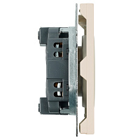 Розетка 1-местная с защитной шторкой (механизм), STEKKER, б/з, 250В, 16А, серия Эмили, RST16-5109-08, кашемир, soft touch 49902