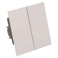 Выключатель 2-клавишный (механизм), STEKKER, 250В, 10А, серия Мия, RSW10-3104-08, пудровый жемчуг 50473