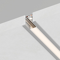 Профиль алюминиевый встраиваемый 10х17мм, серебро, CAB244( в комплекте с матовым экраном, 2 заглушками, 4 крепежами) FERON