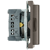 Розетка 1-местная с крышкой с защ. штор, STEKKER, с/з, 250В, 16А, серия Эмили, RST16-5112-09, антрацит, soft touch 49933