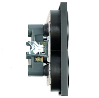 Розетка 2-местная б/з (механизм), STEKKER GLS10-7113-05, 250V, 10А с защитной шторкой, серия Катрин, черный 39611 Розетка 2-местная б/з (механизм), STEKKER GLS10-7113-05, 250V, 10А с защитной шторкой, серия Катрин, черный 39611