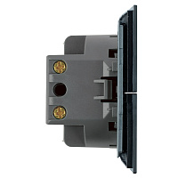 Выключатель 2-клавишный c индикатором (механизм), STEKKER, 250В, 10А, серия Мия, RSW10-3102-05, черный бархат 50446