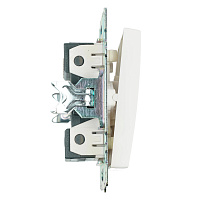 Выключатель 1-клавишный (механизм), STEKKER GLS10-7103-01, 250V, 10А, серия Катрин, белый 39298 Выключатель 1-клавишный (механизм), STEKKER GLS10-7103-01, 250V, 10А, серия Катрин, белый 39298