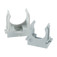 Крепеж-клипса для труб для прямого монтажа STEKKER PMPH32G серая в п/э D32 мм (упаковка 25 шт) 50763