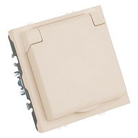 Розетка 1-местная с крышкой с защ. штор, STEKKER, с/з, 250В, 16А, серия Эмили, RST16-5112-08, кашемир, soft touch 49907