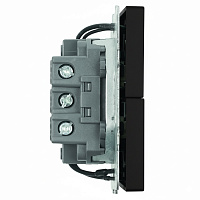 Выключатель 2-клавишный c индикатором (механизм), STEKKER, 250В, 10А, серия Эмили, RSW10-5102-05, черный уголь, soft touch 49838