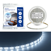 Светодиодная LED лента Feron LS603, 60SMD(2835)/m 4.8W/m 12V 1m 6500К  Артикул 27744 Светодиодная LED лента Feron LS603, 60SMD(2835)/m 4.8W/m 12V 1m 6500К  Артикул 27744