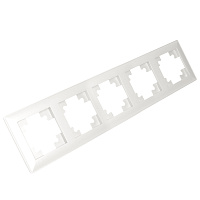 Рамка STEKKER, PFR00-7005-01 5-местная, пластик, серия Катрин, белый 39796 Рамка STEKKER, PFR00-7005-01 5-местная, пластик, серия Катрин, белый 39796