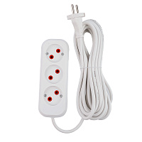 Удлинитель 3-местный б/з Stekker, HM01-30-02, 2м, 2x0,75, серия Home (У10-430), белый 39209