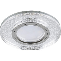 Светильник встраиваемый с LED подсветкой Feron CD961 потолочный MR16 G5.3 прозрачный, хром Светильник встраиваемый с LED подсветкой Feron CD961 потолочный MR16 G5.3 прозрачный, хром