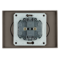 Розетка 2-местная с защитной шторкой, STEKKER,  б/з, 250В, 16А, серия Эмили, RST10-5116-09, антрацит, soft touch 49929