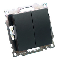 Переключатель 2-клавишный (механизм), STEKKER GLS10-7107-05, 250V, 10А, серия Катрин, черный 49167 Переключатель 2-клавишный (механизм), STEKKER GLS10-7107-05, 250V, 10А, серия Катрин, черный 49167