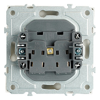 Розетка 1-местная с з/ш, б/з (механизм), СЗК, STEKKER, 250В, 16А, серия Эмили, RST16-5109-01ZK, белый фарфор, soft touch 50234