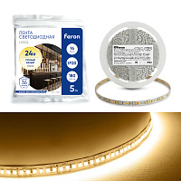 Светодиодная LED лента Feron LS502, 180SMD(2835)/м 16Вт/м 24V 5000*10*1.22мм 3000К IP20 Светодиодная LED лента Feron LS502, 180SMD(2835)/м 16Вт/м 24V 5000*10*1.22мм 3000К IP20