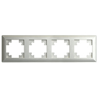 Рамка STEKKER, PFR00-7004-03 4-местная, пластик, серия Катрин, серебро 39800 Рамка STEKKER, PFR00-7004-03 4-местная, пластик, серия Катрин, серебро 39800