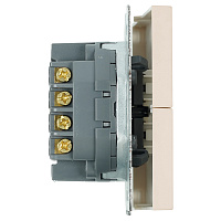 Переключатель перекрестный 2-клавишный (механизм), STEKKER, 250В, 10А, серия Эмили, RSW10-5111-08, кашемир, soft touch 50165