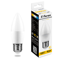 Лампа светодиодная Feron LB-570 Свеча E27 9W 175-265V 2700K 25936 Лампа светодиодная Feron LB-570 Свеча E27 9W 175-265V 2700K 25936