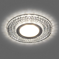 Светильник встраиваемый с LED подсветкой Feron CD943 потолочный MR16 G5.3 прозрачный, хром Светильник встраиваемый с LED подсветкой Feron CD943 потолочный MR16 G5.3 прозрачный, хром