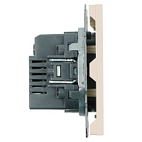 Розетка 2-местная USB + Type C (механизм), STEKKER, 250В, 20W, серия Эмили, RST10-5115-08, кашемир, soft touch 49905