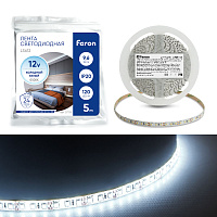 Светодиодная LED лента Feron LS612, 120SMD(2835)/m 9.6W/m 12V 5m 6500К Артикул 27729 Светодиодная LED лента Feron LS612, 120SMD(2835)/m 9.6W/m 12V 5m 6500К Артикул 27729