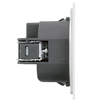 Розетка 1-местная с защитной шторкой с/з (механизм), STEKKER, 250В, 16А, серия Мия, RST16-3110-01, белая магнолия 50440