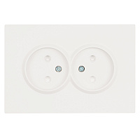 Розетка 2-местная с защитной шторкой, STEKKER, б/з, 250В, 16А, серия Эмили, RST16-5116-01, белый фарфор, soft touch  49877