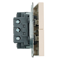 Переключатель 2-клавишный (механизм), STEKKER, 250В, 10А, серия Эмили, RSW10-5107-08, кашемир, soft touch 49895