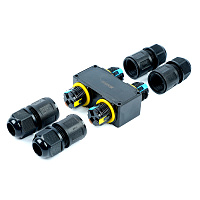 Соединитель-коннектор для проводов H 3-контактный LD558 STEKKER, водонепрониц. пружинный контакт 50560