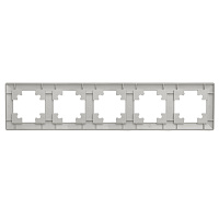 Рамка STEKKER, PFR00-7005-03 5-местная, пластик, серия Катрин, серебро 39801 Рамка STEKKER, PFR00-7005-03 5-местная, пластик, серия Катрин, серебро 39801