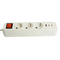 Удлинитель 3-местный с/з с выключ. STEKKER HM071-31-05 3x1мм2, 5м, 250В, 16А, 1USB+2C, 2.4A, сер Home, белый 50138 Удлинитель 3-местный с/з с выключ. STEKKER HM071-31-05 3x1мм2, 5м, 250В, 16А, 1USB+2C, 2.4A, сер Home, белый 50138