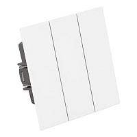 Выключатель 3-клавишный (механизм), STEKKER, 250В, 10А, серия Мия, RSW10-3108-01, белая магнолия 50430