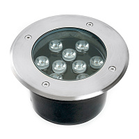 Светодиодный светильник тротуарный (грунтовый) Feron SP2803, 10W, AC/DC12V, низковольтный, 3000К, металлик, 160*H90mm, вн.диаметр: 110mm, IP67 48469 Светодиодный светильник тротуарный (грунтовый) Feron SP2803, 10W, AC/DC12V, низковольтный, 3000К, металлик, 160*H90mm, вн.диаметр: 110mm, IP67 48469