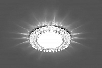 Светильник встраиваемый с белой LED подсветкой Feron CD4027 потолочный GX53 без лампы прозрачный 29541 Светильник встраиваемый с белой LED подсветкой Feron CD4027 потолочный GX53 без лампы прозрачный 29541