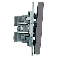 Выключатель 1-клавишный самовозвратный (механизм), STEKKER, 250В, 10А, серия Эмили, RSW10-5112-10, платиново-серый, soft touch 50328