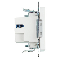 Розетка USB 2-местная + type C (механизм), STEKKER GLS10-7116-01, 250В, 3А, max 20W, серия Катрин, белый 50051