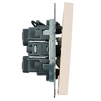 Выключатель 1-клавишный c индикатором (механизм), STEKKER, 250В, 10А, серия Эмили, RSW10-5101-08, кашемир, soft touch 49889