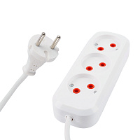 Удлинитель 3-местный б/з Stekker, HM01-30-05, 5м, 2x0,75, серия Home (У10-430), белый 39211