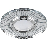 Светильник встраиваемый с LED подсветкой Feron CD979 потолочный MR16 G5.3 прозрачный, хром Светильник встраиваемый с LED подсветкой Feron CD979 потолочный MR16 G5.3 прозрачный, хром
