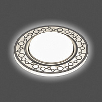 Светильник встраиваемый с белой LED подсветкой Feron CD9902 потолочный GX53 без лампы, белый 32938 Светильник встраиваемый с белой LED подсветкой Feron CD9902 потолочный GX53 без лампы, белый 32938