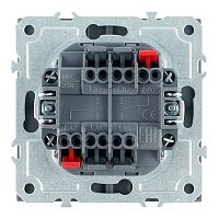 Переключатель 2-клавишный (механизм), СЗК, STEKKER, 250В, 10А, серия Эмили, RSW10-5107-05ZK, черный уголь, soft touch 50249