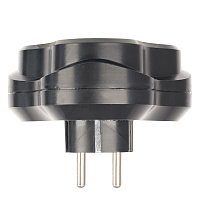 Разветвитель сетевой 3-местный с/з STEKKER ADP16-23-21, 250V, 16A, ABS пластик, черный 50682