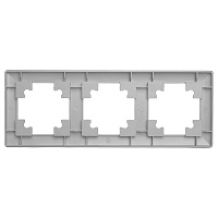 Рамка STEKKER, PFR00-7003-03 3-местная, пластик, серия Катрин, серебро 39799 Рамка STEKKER, PFR00-7003-03 3-местная, пластик, серия Катрин, серебро 39799