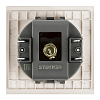 Розетка телевизионная 1-местная (механизм), STEKKER, 75 Ом, 5-862МГц, серия Мия, RST00-3108-08, пудровый жемчуг 50479
