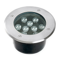 Светодиодный светильник тротуарный (грунтовый) Feron SP2803,10W, AC/DC12V, низковольтный, 4000К, металлик, D160*H90mm, вн.диаметр: 110mm, IP67 48347 Светодиодный светильник тротуарный (грунтовый) Feron SP2803,10W, AC/DC12V, низковольтный, 4000К, металлик, D160*H90mm, вн.диаметр: 110mm, IP67 48347