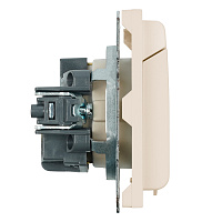 Розетка 1-местная с крышкой с защ. штор, STEKKER, с/з, 250В, 16А, серия Эмили, RST16-5112-08, кашемир, soft touch 49907