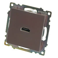 Розетка HDMI 2.1, Type A (механизм), STEKKER GLS00-7118-04, серия Катрин, шоколад 50064 Розетка HDMI 2.1, Type A (механизм), STEKKER GLS00-7118-04, серия Катрин, шоколад 50064