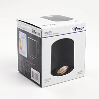 Светильник потолочный Feron ML179 MR16 GU10 35W 230V, черный 41470 Светильник потолочный Feron ML179 MR16 GU10 35W 230V, черный 41470